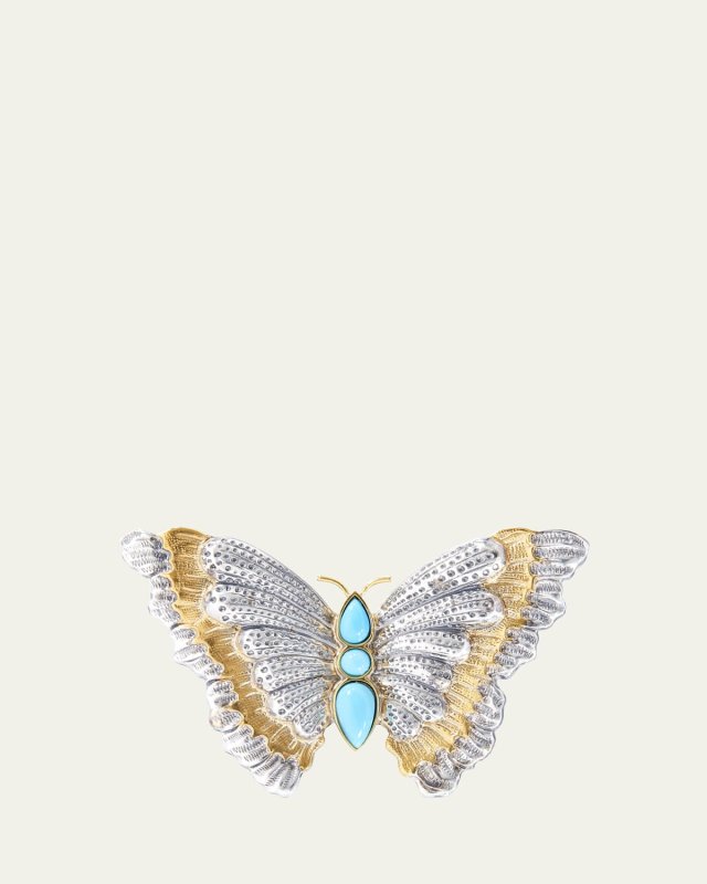 Blossom Butterfly Turquoise Brooch